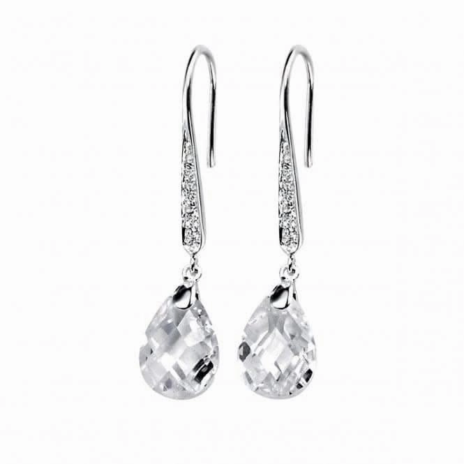 Elements Silver Clear Teardrop Earrings With Clear CZ E3379CZ364