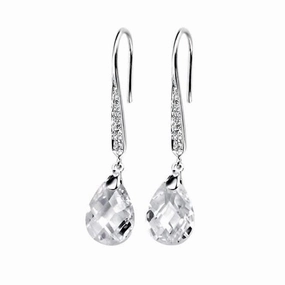 Elements Silver Clear Teardrop Earrings With Clear CZ E3379CZ364