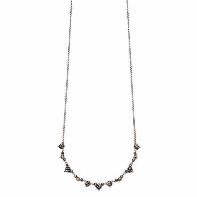 Elements Silver Dainty Marcasite Necklace N4171