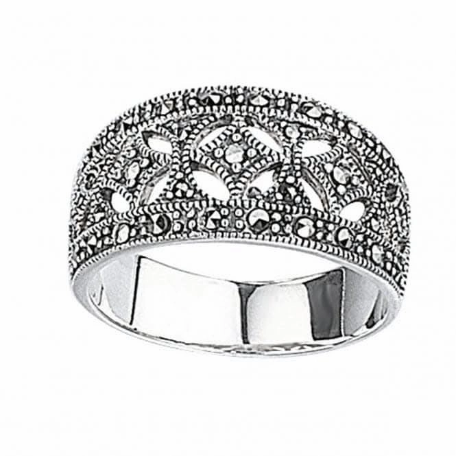 Elements Silver Marcasite Wide Ring R2012Z360