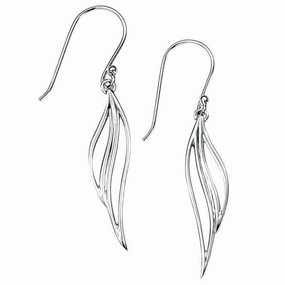 Elements Silver Open Leaf Drop Earrings E3635Z364