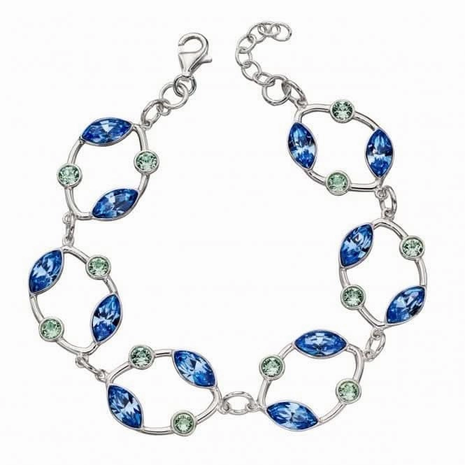 Elements Silver Open Organic Saphire Chrysolite Swarovski Bracelet B5174