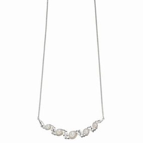 Elements Silver Pearl And Twist Necklace N4175W
