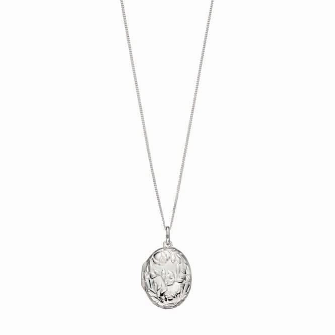 Elements Silver Rose Bush Embossed Locket Pendant P4703