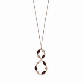 Elements Silver Rose Gold Plated Topaz Peach Swarovski Pendant P4705
