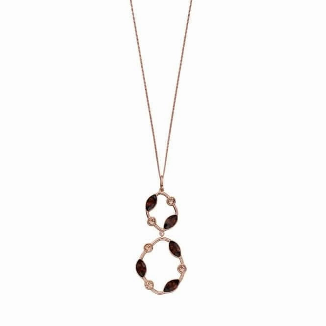 Elements Silver Rose Gold Plated Topaz Peach Swarovski Pendant P4705