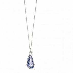 Elements Silver Swarovski Lavender Wing Shape Pendant P4534M