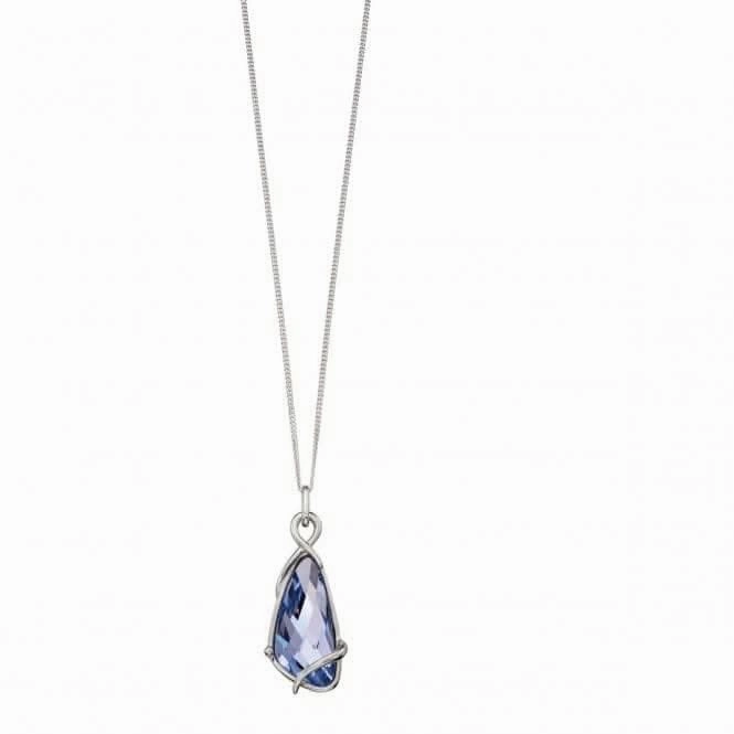 Elements Silver Swarovski Lavender Wing Shape Pendant P4534M