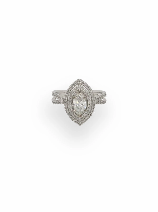 Elise Marquise Diamond Ring with Double Halo