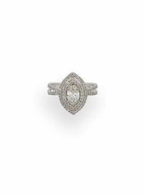 Elise Marquise Diamond Ring with Double Halo
