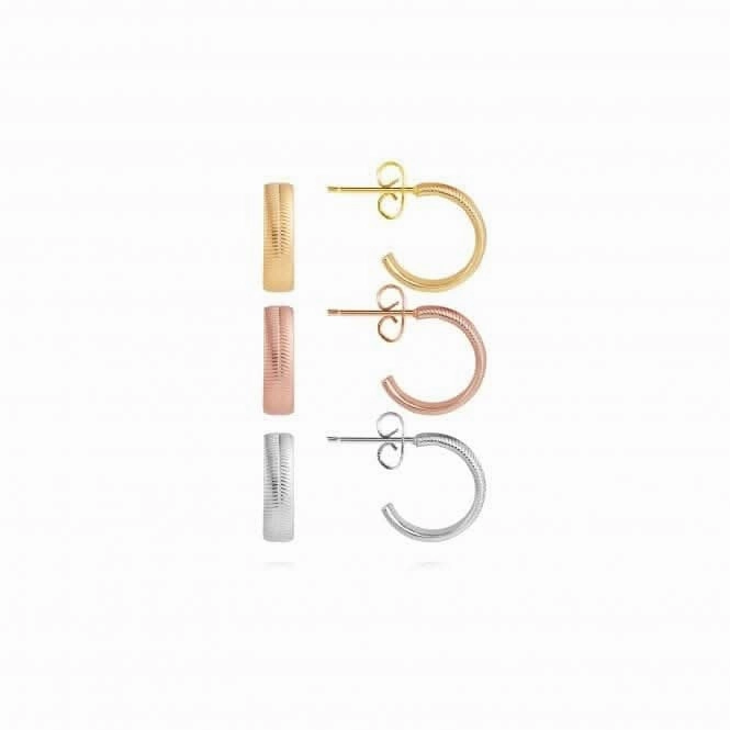 Ella Flat Gold Silver And Rose Gold Earrings 4474