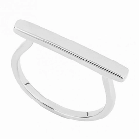 Elongated Bar Silver Ring R3820