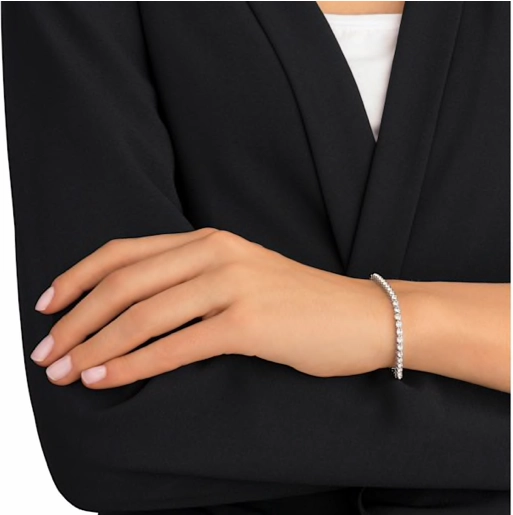 Emily Tennis Bracelet in Rhodium
