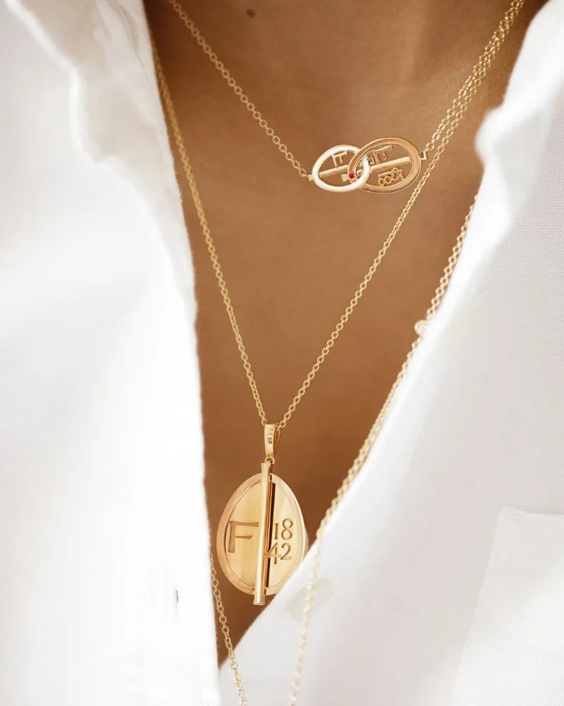 Faberge 1842 18ct Yellow Gold Diamond Egg Sautoir Necklace