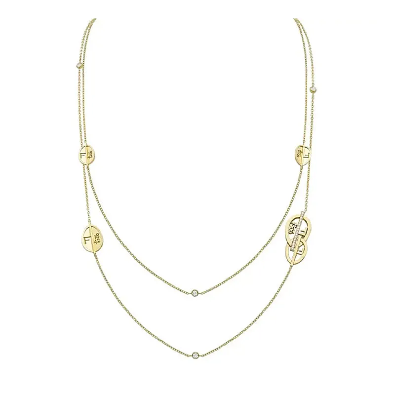 Faberge 1842 18ct Yellow Gold Diamond Egg Sautoir Necklace