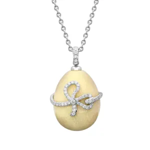 Faberge Emaux Sophie Ivory 18ct White Gold Diamond Pendant