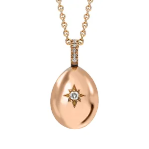 Faberge Essence 18ct Rose Gold 0.08ct Diamond Heart Egg Pendant Exclusive Edition