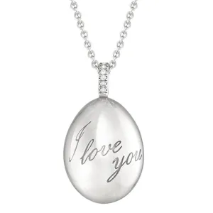 Faberge Essence I Love You 18ct White Gold Pendant