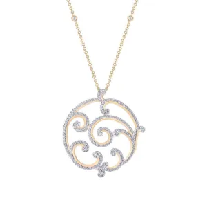 Faberge Rococo 18ct Rose Gold Pave Diamond Grand Pendant