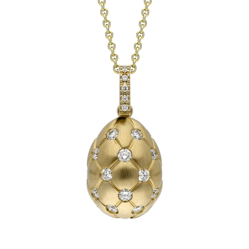 Faberge Treillage 18ct Yellow Gold 0.78ct Diamond Egg Pendant Exclusive Edition