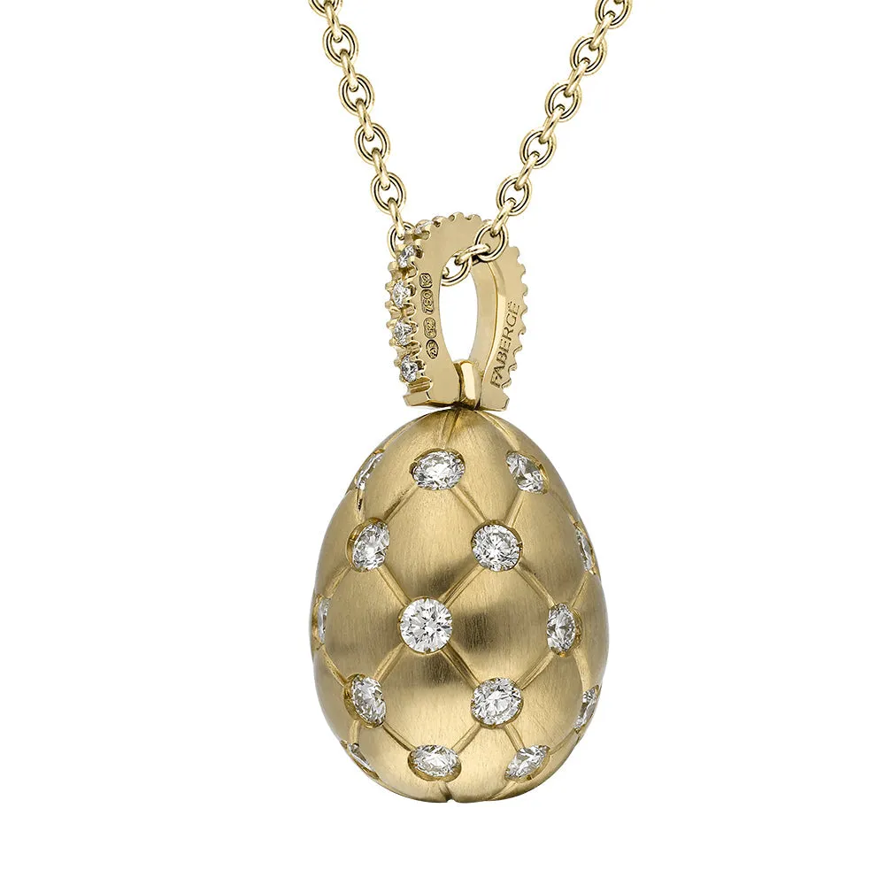 Faberge Treillage 18ct Yellow Gold 0.78ct Diamond Egg Pendant Exclusive Edition
