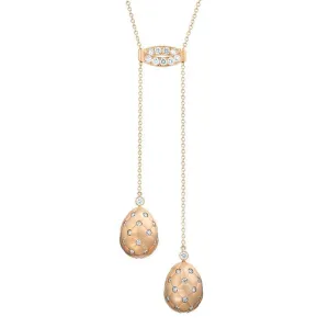 Faberge Treillage Rose Gold Diamond Matt Necklace