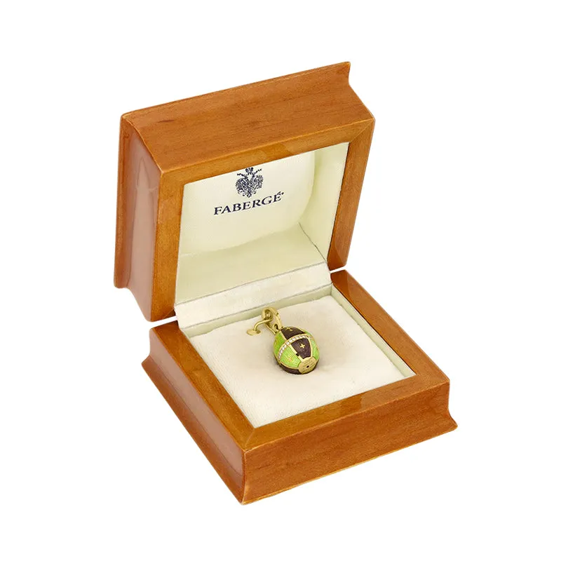 Faberge Victor Mayer 18ct Yellow Gold 0.18ct Diamond Centre Ring Egg Necklace