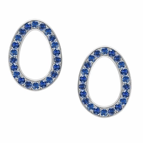 Faberge Colours of Love Sasha 18ct White Gold Sapphire Egg Earrings