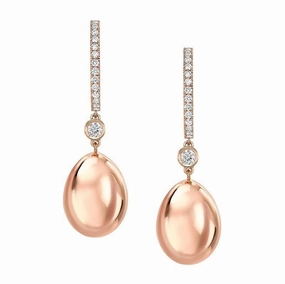 Faberge Essence 18ct Rose Gold Diamond Simple Earrings