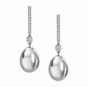 Faberge Essence 18ct White Gold Diamond Simple Earrings