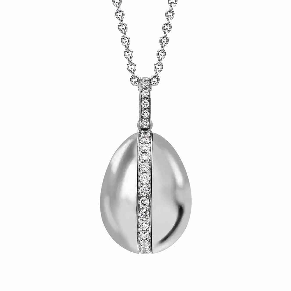 Faberge Heritage 18ct White Gold 0.18ct Diamond Egg Pendant Exclusive Edition