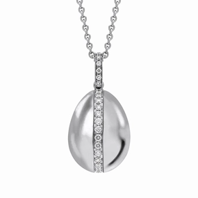 Faberge Heritage 18ct White Gold 0.18ct Diamond Egg Pendant Exclusive Edition