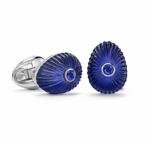 Faberge Heritage Grigori 18ct White Gold Sapphire  Crystal Lapis Cufflinks