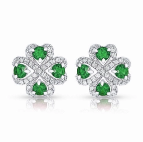 Faberge Imperial Quadrille Emerald Earrings