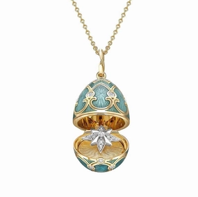 Faberge Palais Tsarskoye Selo Locket with En Tremblant Diamond Star Surprise