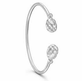Faberge Treillage 18ct White Gold Diamond Open Set Bangle
