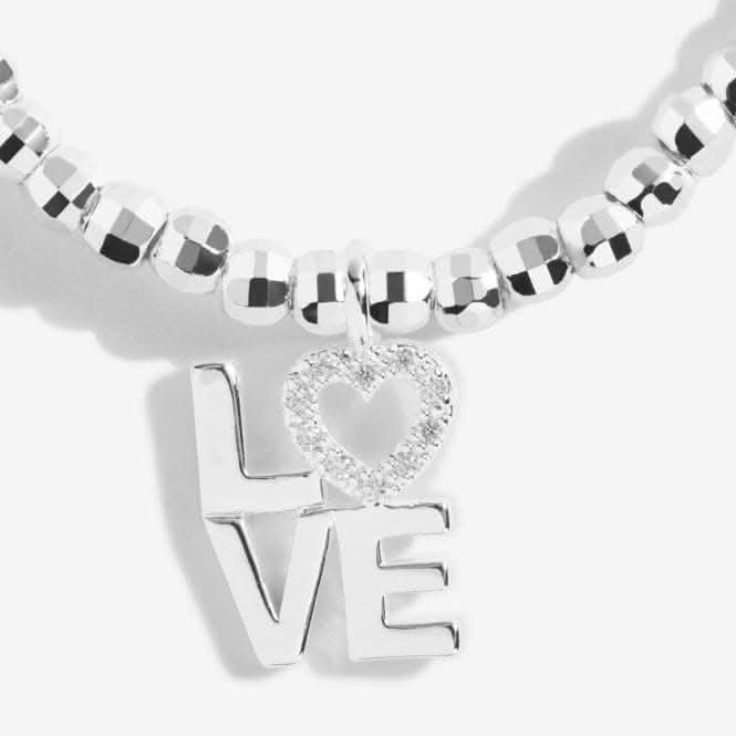 Faceted A Little Love Silver 17.5cm Stretch Bracelet 5253