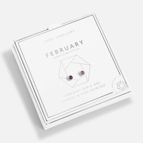 February Birthstone Boxed Earrings 5529