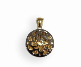 Flower Disc Two-tone Pendant