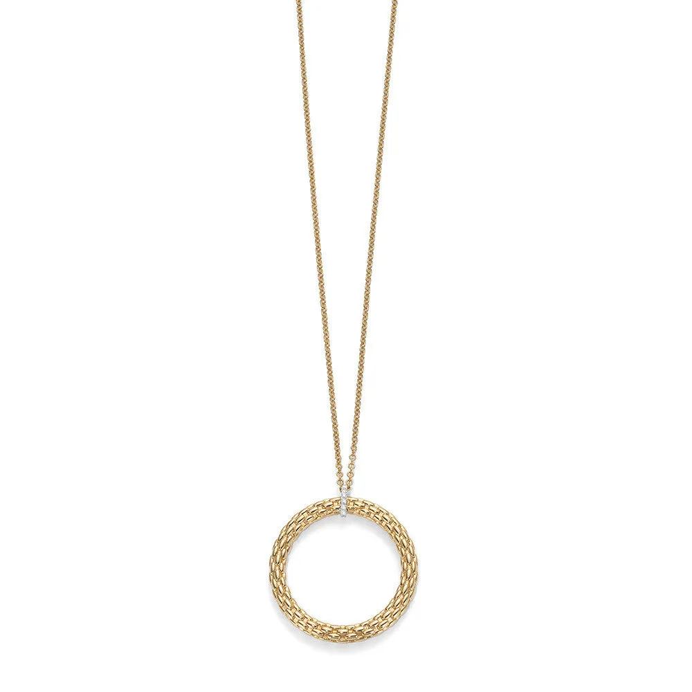 Fope 18ct Yellow Gold 0.04 Carat Diamond Lovely Daisy Pendant Necklace