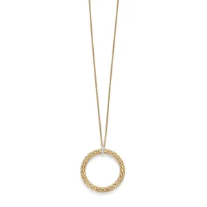 Fope 18ct Yellow Gold 0.04 Carat Diamond Lovely Daisy Pendant Necklace
