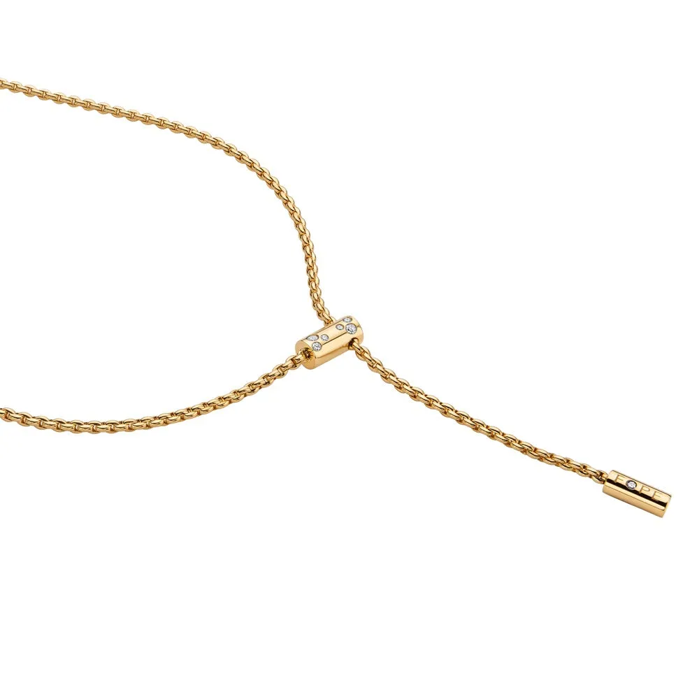 Fope Aria 18ct Yellow Gold 0.11ct Diamond Adjustable Slider Necklace