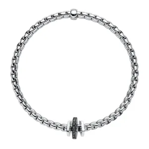 Fope Eka 18ct White Gold 0.16ct Diamond Black Rhodium Rondelle Bracelet