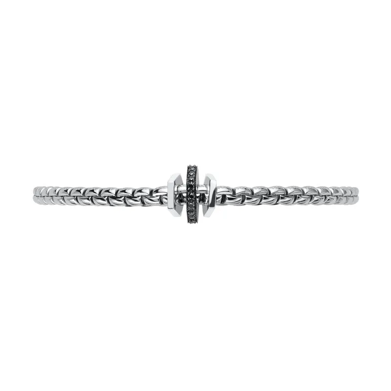 Fope Eka 18ct White Gold 0.16ct Diamond Black Rhodium Rondelle Bracelet