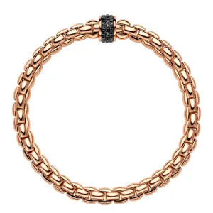 Fope Eka Tiny 18ct Rose Gold 0.54ct Black Diamond Bracelet