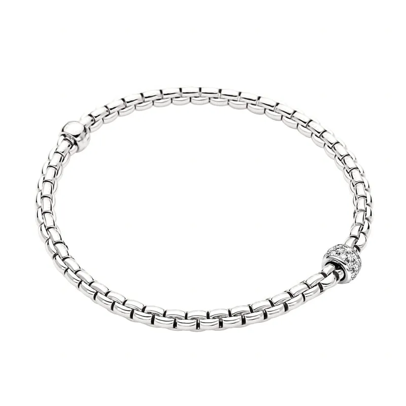 Fope Eka Tiny 18ct White Gold 0.19ct Diamond Bracelet
