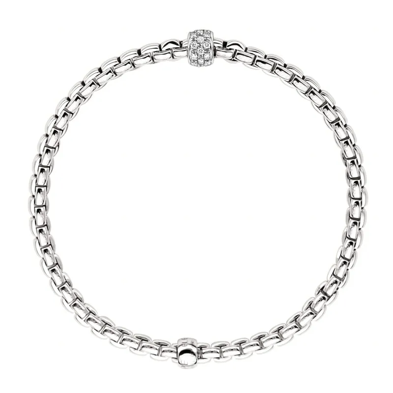Fope Eka Tiny 18ct White Gold 0.19ct Diamond Bracelet