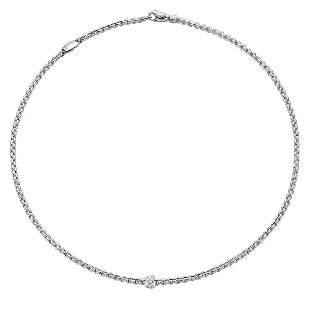 Fope Eka Tiny 18ct White Gold 0.19ct Diamond Necklace