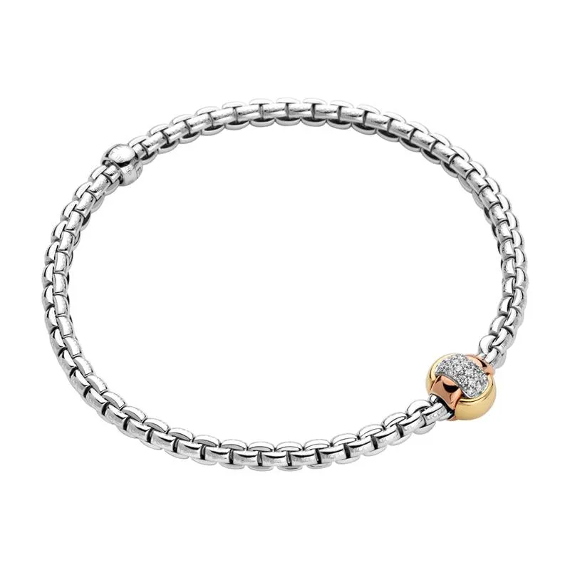 Fope Eka Tiny 18ct White Gold 0.25ct Diamond Bracelet