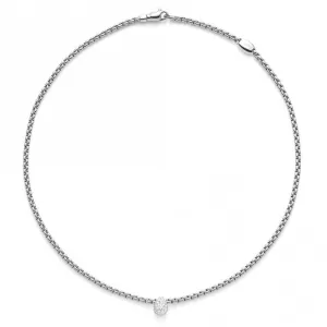Fope Eka Tiny 18ct White Gold 0.27ct Diamond Pear Necklace